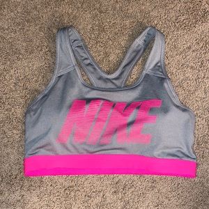 Nike Sports bra size Large like new Gray/pink